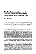 Cover page: The Justification and Scope of the Copyright Misuse Doctrine and Its Independence of the Antitrust Laws