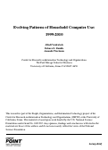 Cover page of Evolving Patterns of Household Computer Use: 1999-2010