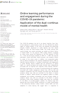 Cover page: Online learning performance and engagement during the COVID-19 pandemic: Application of the dual-continua model of mental health.