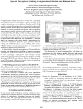 Cover page: Speech Perception: Linking Computational Models and Human Data