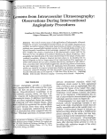 Cover page: Lessons from intravascular ultrasonography: Observations during interventional angioplasty procedures