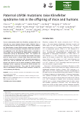 Cover page: Paternal USP26 mutations raise Klinefelter syndrome risk in the offspring of mice and humans