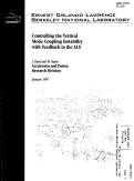 Cover page: Controlling the Vertical Mode Coupling Instability with Feedback in the ALS