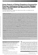 Cover page: Some Aspects of Patient Experience Assessed by Practices Undergoing Patient-Centered Medical Home Transformation Are Measured by CAHPS, Others Are Not