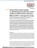 Cover page: Human IDH mutant 1p/19q co-deleted gliomas have low tumor acidity as evidenced by molecular MRI and PET: a retrospective study