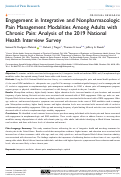 Cover page: Engagement in Integrative and Nonpharmacologic Pain Management Modalities Among Adults with Chronic Pain: Analysis of the 2019 National Health Interview Survey.