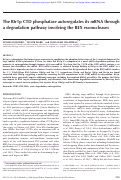 Cover page: The Rtr1p CTD phosphatase autoregulates its mRNA through a degradation pathway involving the REX exonucleases.