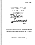 Cover page: INDIRECT ACTION OF IONIZING RADIATION ON SOMES ORGANIC COMPOUNDS CONTAINING THE C-N BOND