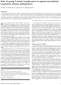 Cover page: Role of Group 2 Innate Lymphocytes in Aspirin-exacerbated Respiratory Disease Pathogenesis