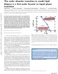 Cover page: The order-disorder transition in model lipid bilayers is a first-order hexatic to liquid phase transition