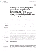 Cover page: Challenges to Identity Integration Indirectly Link Experiences of Heterosexist and Racist Discrimination to Lower Waking Salivary Cortisol in Sexually Diverse Latinx Emerging Adults