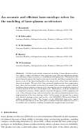Cover page: An accurate and efficient laser-envelope solver for the modeling of laser-plasma accelerators