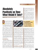 Cover page: Absolutely positively on time: What would it take?