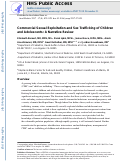 Cover page: Commercial Sexual Exploitation and Sex Trafficking of Children and Adolescents: A Narrative Review