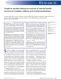 Cover page: Trends in suicidal behaviour and use of mental health services in Canadian military and civilian populations