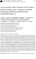 Cover page: An Assessment of HOx Chemistry in the Tropical pacific Boundary Layer: Comparison of Model Simulations with Observations Recorded During PEM Tropics A