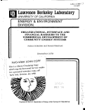 Cover page: ORGANIZATIONAL, INTERFACE AND FINANCIAL BARRIERS TO THE COMMERCIAL DEVELOPMENT OF COMMUNITY ENERGY SYSTEMS