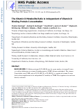 Cover page: The Vitamin D Metabolite Ratio Is Independent of Vitamin D Binding Protein Concentration