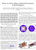 Cover page: Effect of Axial Loading on Quench Performance in Nb3Sn Magnets