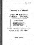 Cover page: ELECTRON REPULSIONS IN COMPOUNDS OF NITROGEN, OXYGEN, AND FLUORINE