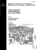 Cover page: Quantum Suppression of beamstrahlung for future linear colliders