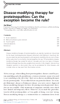 Cover page: Chapter Fifteen Disease-modifying therapy for proteinopathies: Can the exception become the rule?