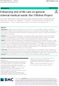 Cover page: Enhancing end of life care on general internal medical wards: the 3 Wishes Project
