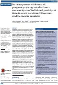 Cover page: Intimate partner violence and pregnancy spacing: results from a meta-analysis of individual participant time-to-event data from 29 low-and-middle-income countries