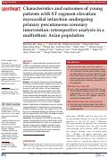 Cover page: Characteristics and outcomes of young patients with ST segment elevation myocardial infarction undergoing primary percutaneous coronary intervention: retrospective analysis in a multiethnic Asian population