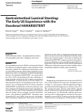 Cover page: Gastrointestinal Luminal Stenting: The Early US Experience with the Duodenal HANAROSTENT.