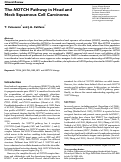 Cover page: The NOTCH Pathway in Head and Neck Squamous Cell Carcinoma