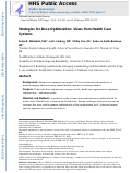 Cover page: Strategies for Dose Optimization: Views From Health Care Systems.