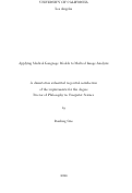 Cover page: Applying Medical Language Models to Medical Image Analysis