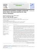 Cover page: Assessing the Readability of English and Spanish Online Patient Educational Materials for Deep Venous Thrombosis