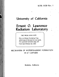 Cover page: MECHANISM OF HYPERFRAGMENT FORMATION IN K- CAPTURE