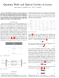 Cover page: Quantum Wells and Optical Cavities in Lasers