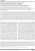 Cover page: De novo nonsense mutations in KAT6A, a lysine acetyl-transferase gene, cause a syndrome including microcephaly and global developmental delay.