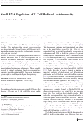 Cover page: Small RNA Regulators of T Cell-Mediated Autoimmunity