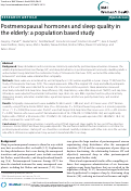 Cover page: Postmenopausal hormones and sleep quality in the elderly: a population based study
