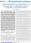 Cover page of Ray-Bundle Based X-ray Representation and Reconstruction: an Alternative to Classic Tomography on Voxelized Volumes