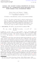 Cover page: Global and almost global existence of small solutions to a dissipative wave equation in 3D with nearly null nonlinear terms