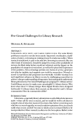 Cover page: Five grand challenges for library research