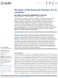 Cover page: Structure of the bacterial ribosome at 2 Å resolution