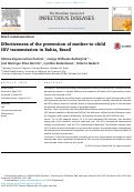 Cover page: Effectiveness of the prevention of mother-to-child HIV transmission in Bahia, Brazil.