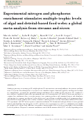 Cover page: Experimental nitrogen and phosphorus enrichment stimulates multiple trophic levels of algal and detrital‐based food webs: a global meta‐analysis from streams and rivers