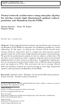 Cover page: Neural network architectures using min-plus algebra for solving certain high-dimensional optimal control problems and Hamilton–Jacobi PDEs