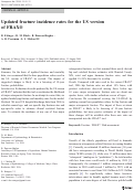 Cover page: Updated fracture incidence rates for the US version of FRAX®