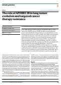 Cover page: The role of APOBEC3B in lung tumor evolution and targeted cancer therapy resistance