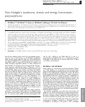 Cover page: Non-Hodgkin's lymphoma, obesity and energy homeostasis polymorphisms