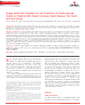 Cover page: B‐type Natriuretic Peptides for the Prediction of Cardiovascular Events in Patients With Stable Coronary Heart Disease: The Heart and Soul Study